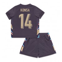 Echipament fotbal Anglia Ezri Konsa #14 Tricou Deplasare European 2024 pentru copii maneca scurta (+ Pantaloni scurti)